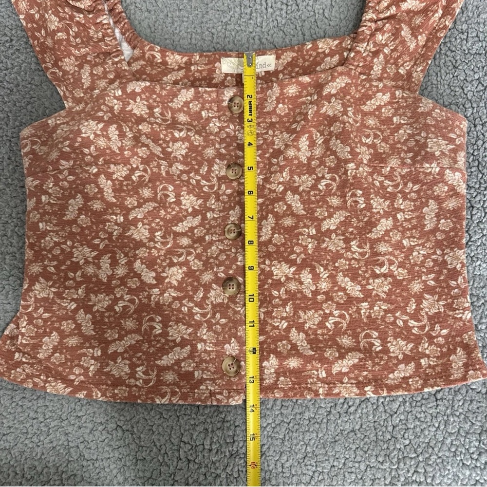 Rewind Terracotta Floral Button-Up Blouse - Picture 6 of 10